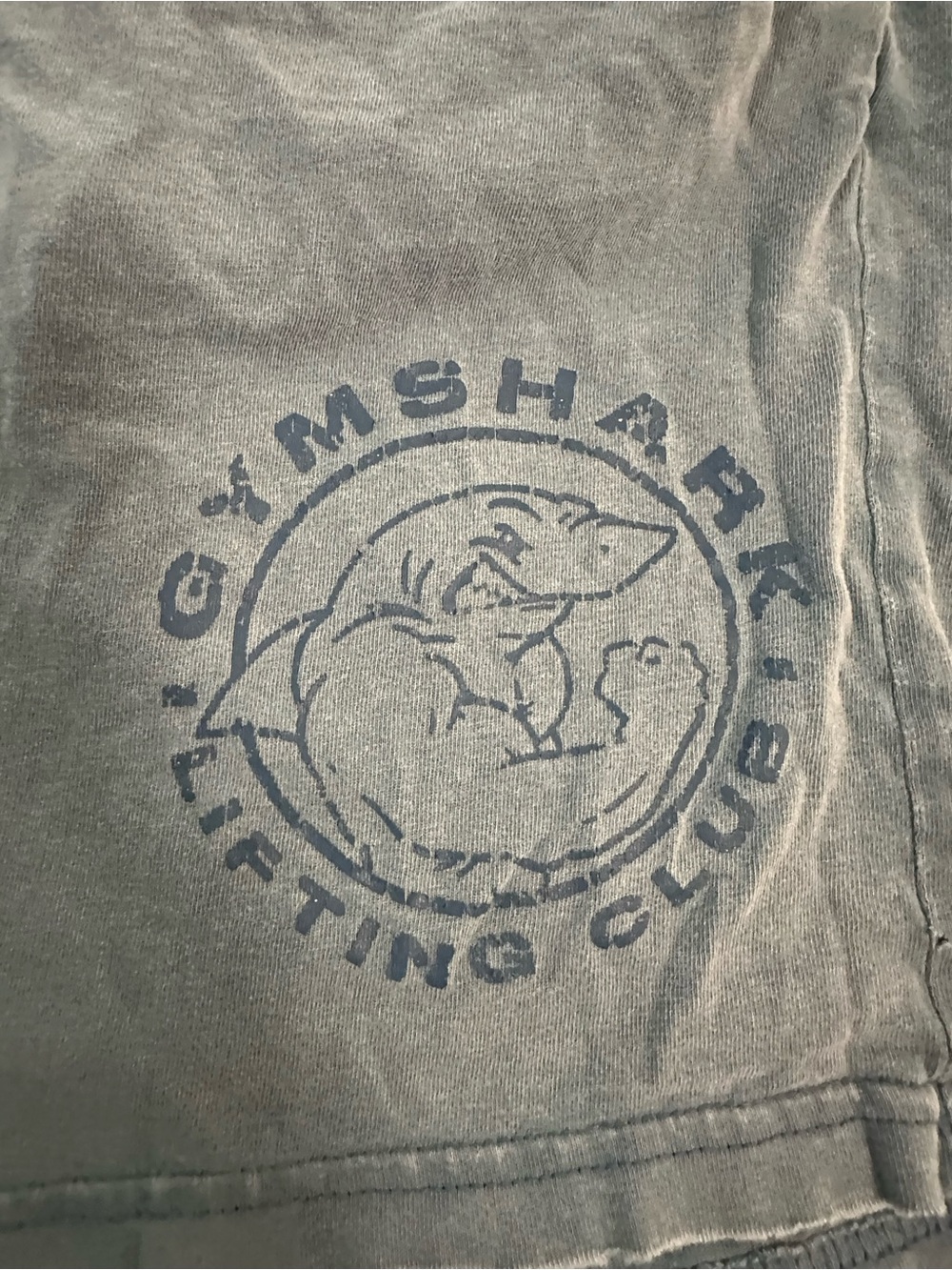 Gymshark Gray Shorts with Navy Shark Logo